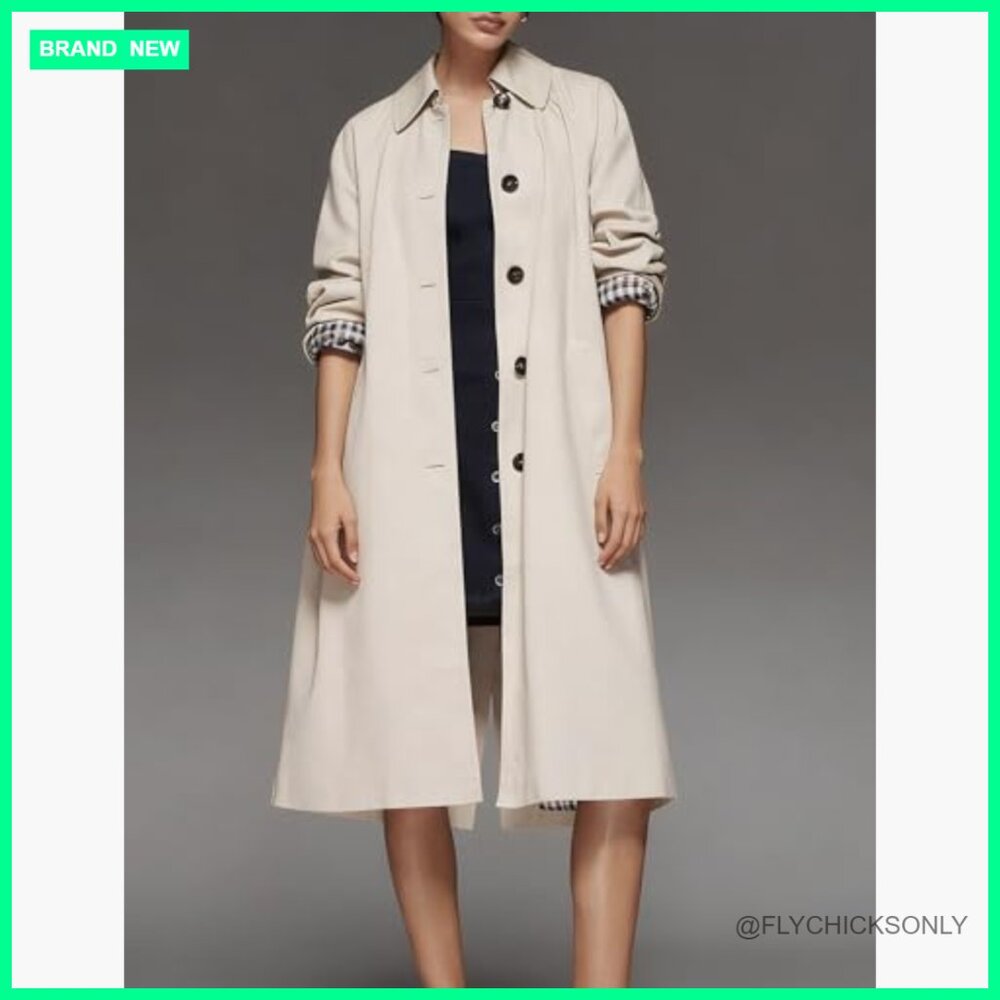 Lightweight Polyester Trench Coat Single Breasted… - image 2